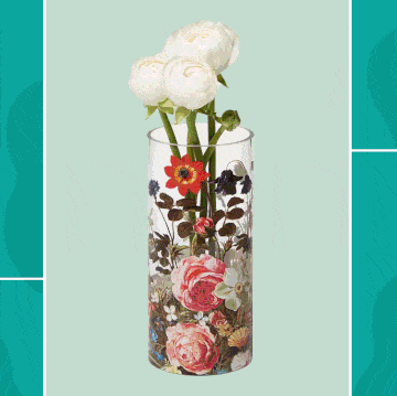 peeters bouquet of flowers glass vase, blue and white ceramics notepad and glass magnet set, ancient gems triple drop blue lapis earrings, the met cloisters garden oversize structured tote, poppy angeloff choupette teacup and saucer set