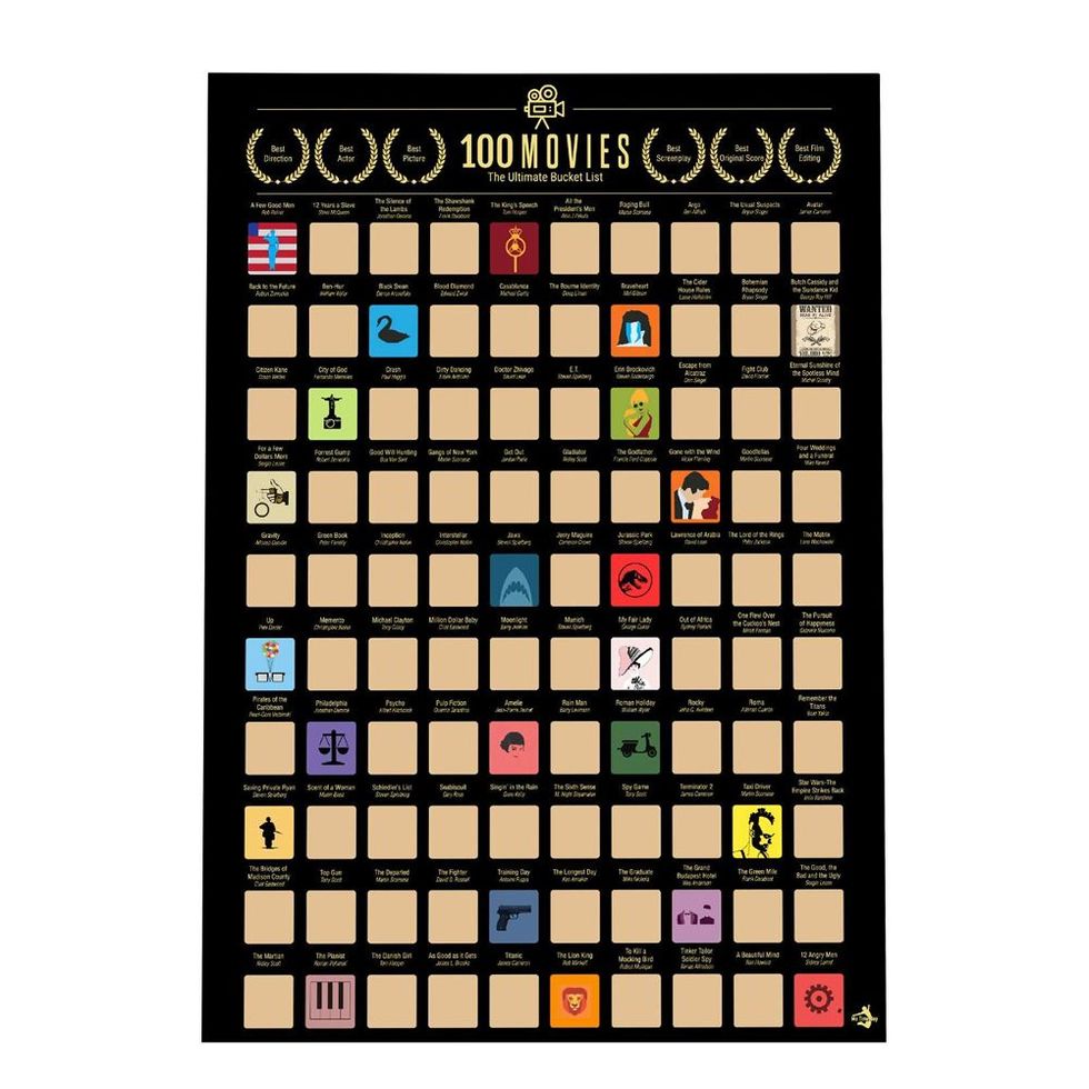 100 Movies Scratch-Off Poster