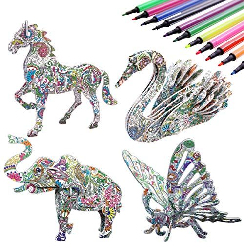 3D Coloring Puzzle Set