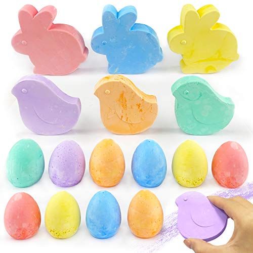 18-Pack Jumbo Easter Sidewalk Chalks for Kids