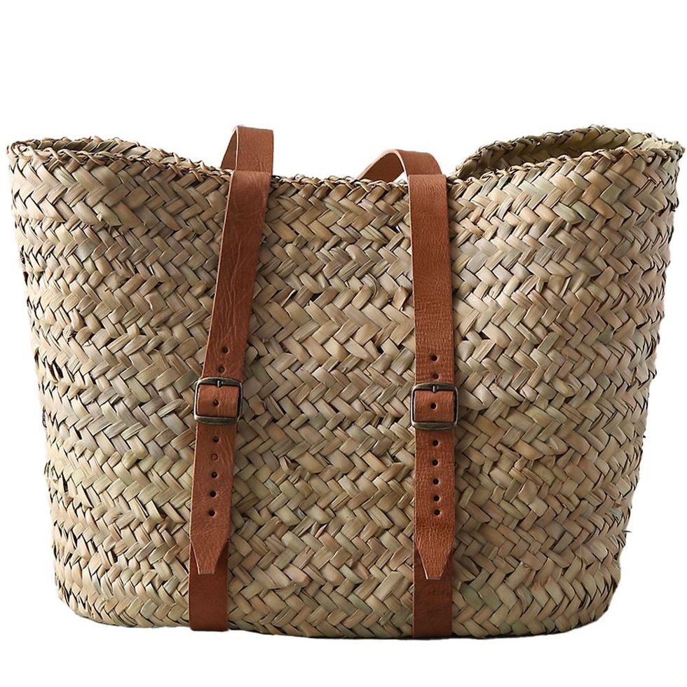 Leather Handle Market Backpack