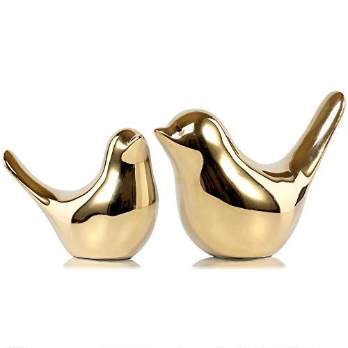 Gold Bird Statues (Set of 2)