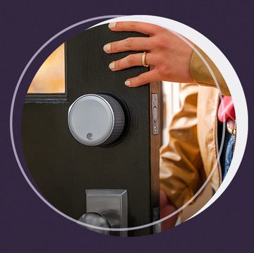 hand opening door with august smart lock on it hand opening door with august smart lock on it