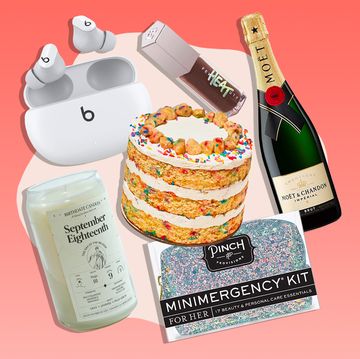 birthdate co birthday candles, milk bar the happy birthday kit, reserve bar moet and chandon imperial brut, fenty beauty gloss bomb heat universal lip luminizer and plumper, beats studio buds true wireless noise cancelling earbuds, pinch provisions minimergency kit