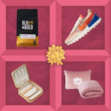 gifts for mom including blk and bold coffee, sneakers, jewelry cases, travel pillow and blanket sets, teapots, and more