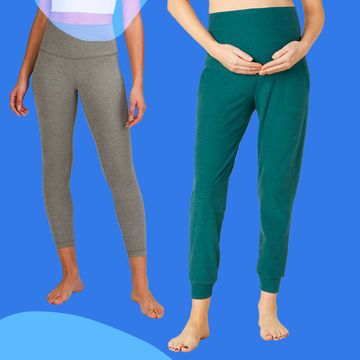 beyond yoga spacedye beyond the bump maternity midi jogger, lululemon align high rise pant, pinkblush black scoop front low back ruched one piece maternity swimsuit