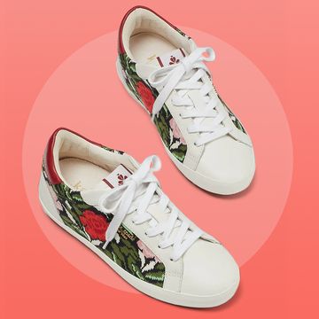 rose embroidered sneakers