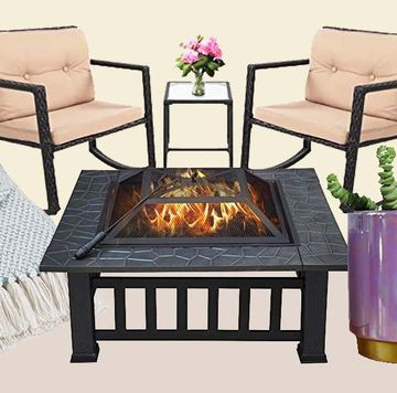 collage of patio items