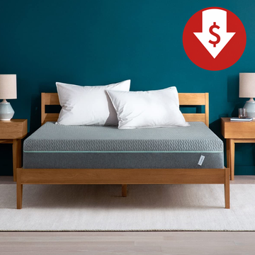 unzipping mattress cover and tuft and needle mattress on wooden bedframe